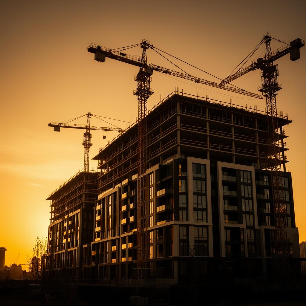 Luxury development project at golden hour