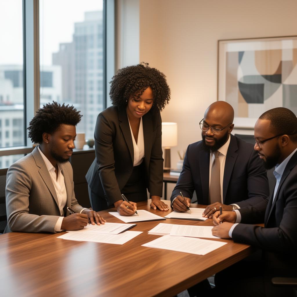 Realtor and investor closing a deal